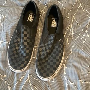 Vans Black Checkerboard Slip On Sneakers Size 15